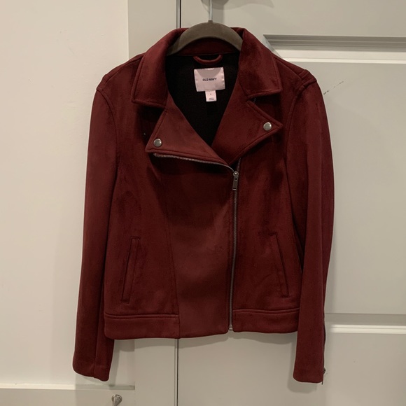 NWOT! OLD NAVY - burgundy faux suede jacket, size S, in perfect condition - Picture 2 of 7